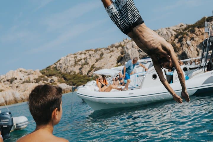 Snorkeling in Caprera by rubber boat from the Archipelago of La Maddalena