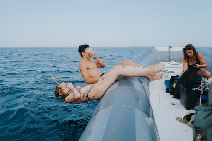 Snorkeling in Caprera by rubber boat from the Archipelago of La Maddalena