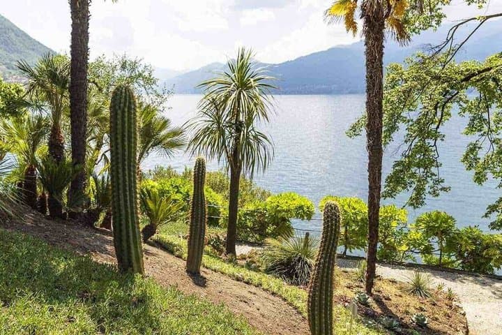 Entrance to the gardens of Villa Cipressi in Varenna on Lake Como