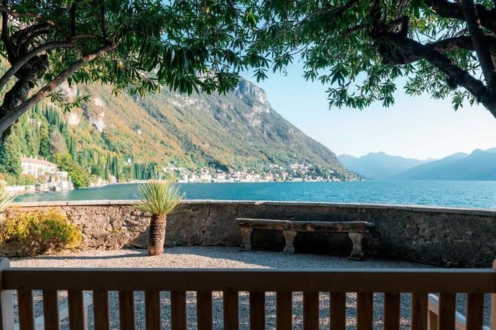 Entrance to the gardens of Villa Cipressi in Varenna on Lake Como