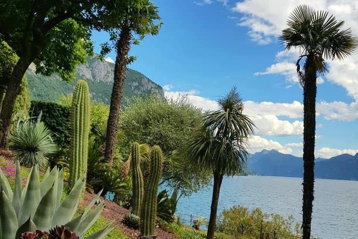 Entrance to the gardens of Villa Cipressi in Varenna on Lake Como