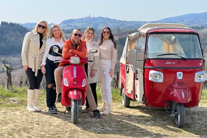 Tuscany Vespa & Wine Tour, lunch, medieval villages, wine tasting