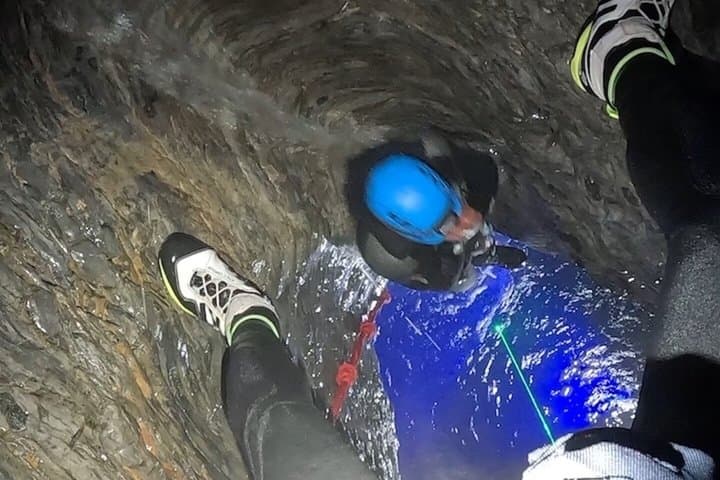 Night canyoning in the Dolomites