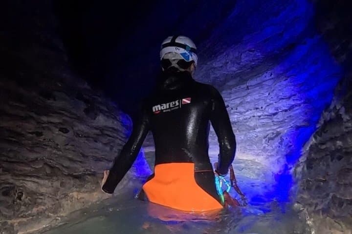 Night canyoning in the Dolomites