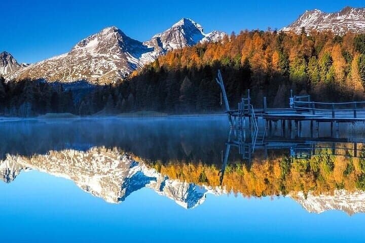 Full Day Tour in Bernina Red Train and St Moritz from Milan