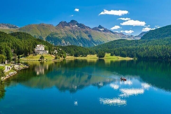 Full Day Tour in Bernina Red Train and St Moritz from Milan
