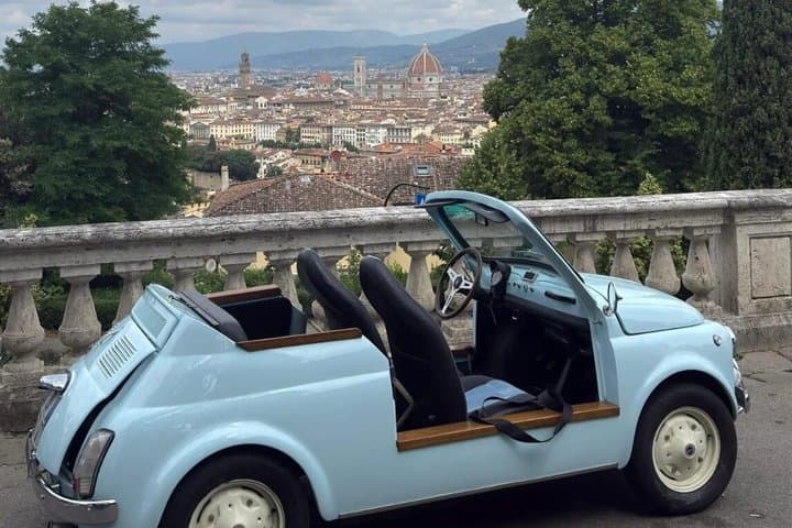 Florence Private Tour in Vintage Fiat 500; Panoramic Views & Wine