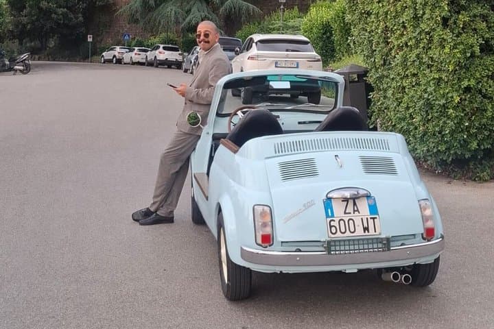 Florence Private Tour in Vintage Fiat 500; Panoramic Views & Wine