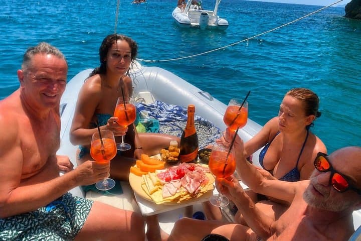 Cagliari Boat tour 5 stops , snorkeling , Sardinian aperitif included