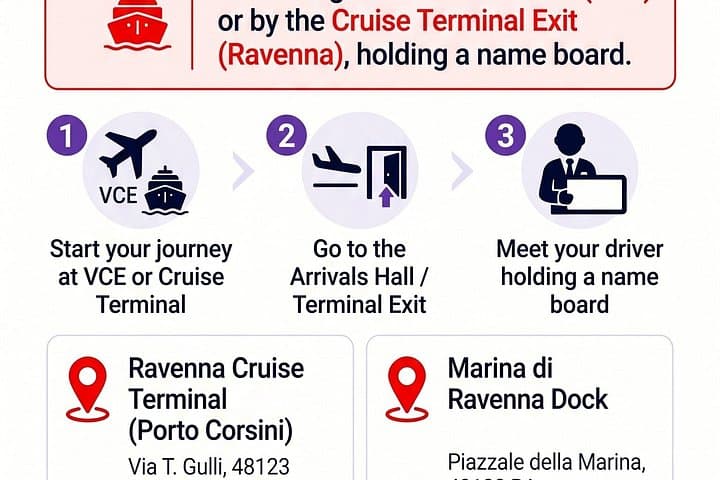 Venice to Ravenna Cruise Port Transfer to/from VCE Airport Italy