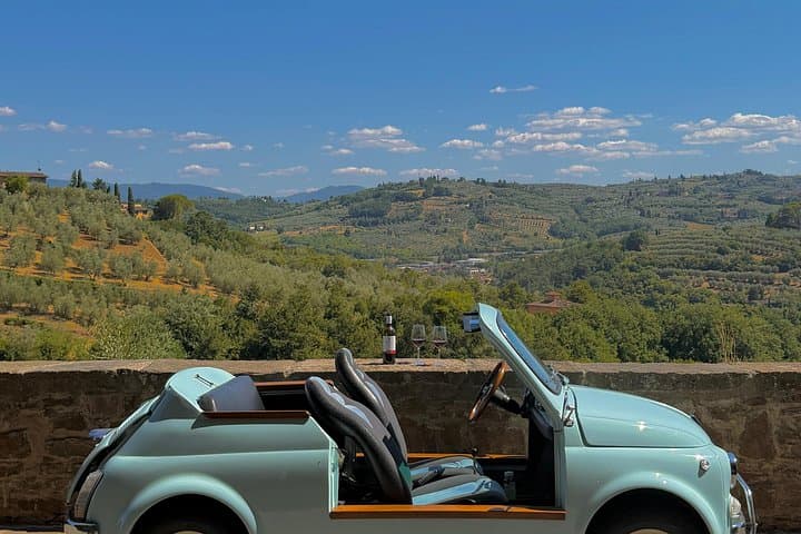 Florence Private Tour in Vintage Fiat 500; Panoramic Views & Wine